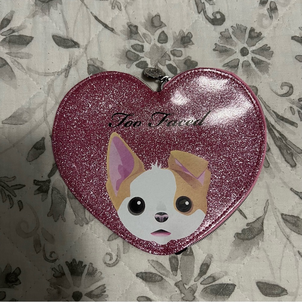 Too Faced x Kat Von D Heart Shaped Flat Mini Cosmetic Bag